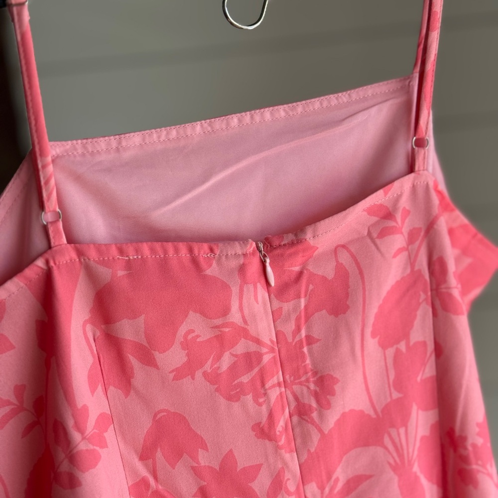 Pink Lily Coral-Pink Floral Satin Slip Dress - Picture 8 of 13